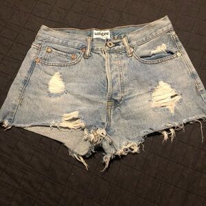 Umgee‎ Boutique Distressed Button Fly Denim Jeans Size 27